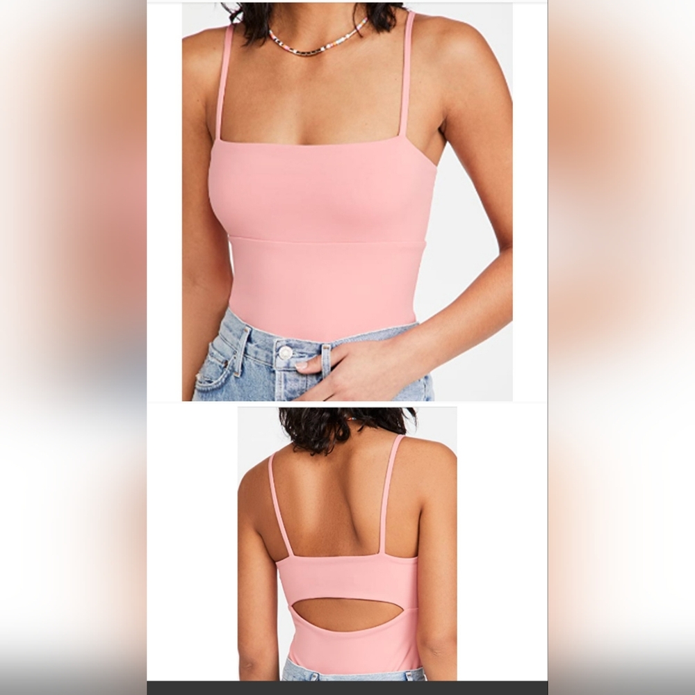 SUSANA MONACO Cut Out Back Bodysuit Size L New Pink Sand $148